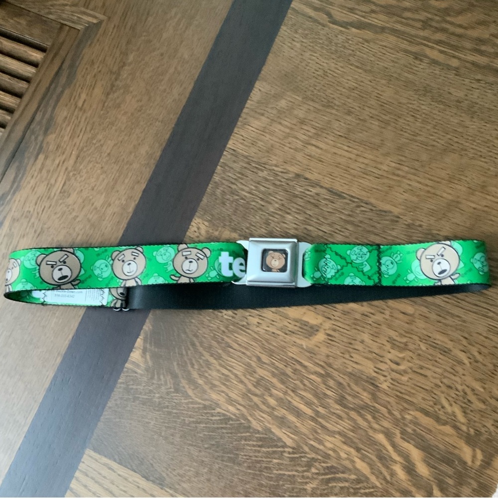 BUCKLE DOWN Seatbelt Belt TED Green Adjustable Made in USA MEN’S Size 32-36”